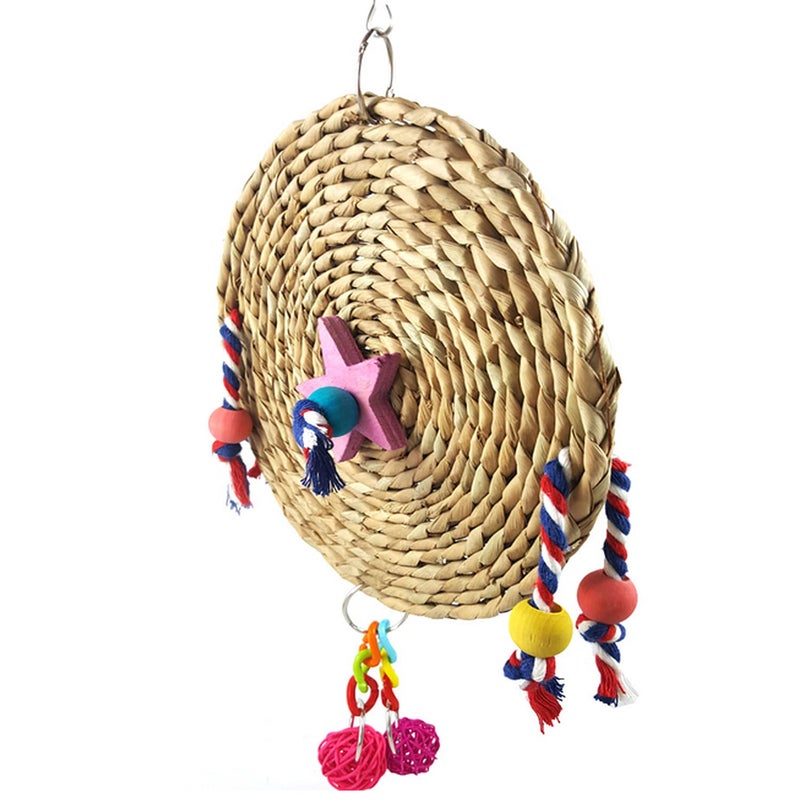 Litewoo Bird Straw Chewing Toys Parrot Climbing Exercise Toy Natural Weaving Swing Cage Accessories (Size-5.9Inch/15Cm) - Image 5